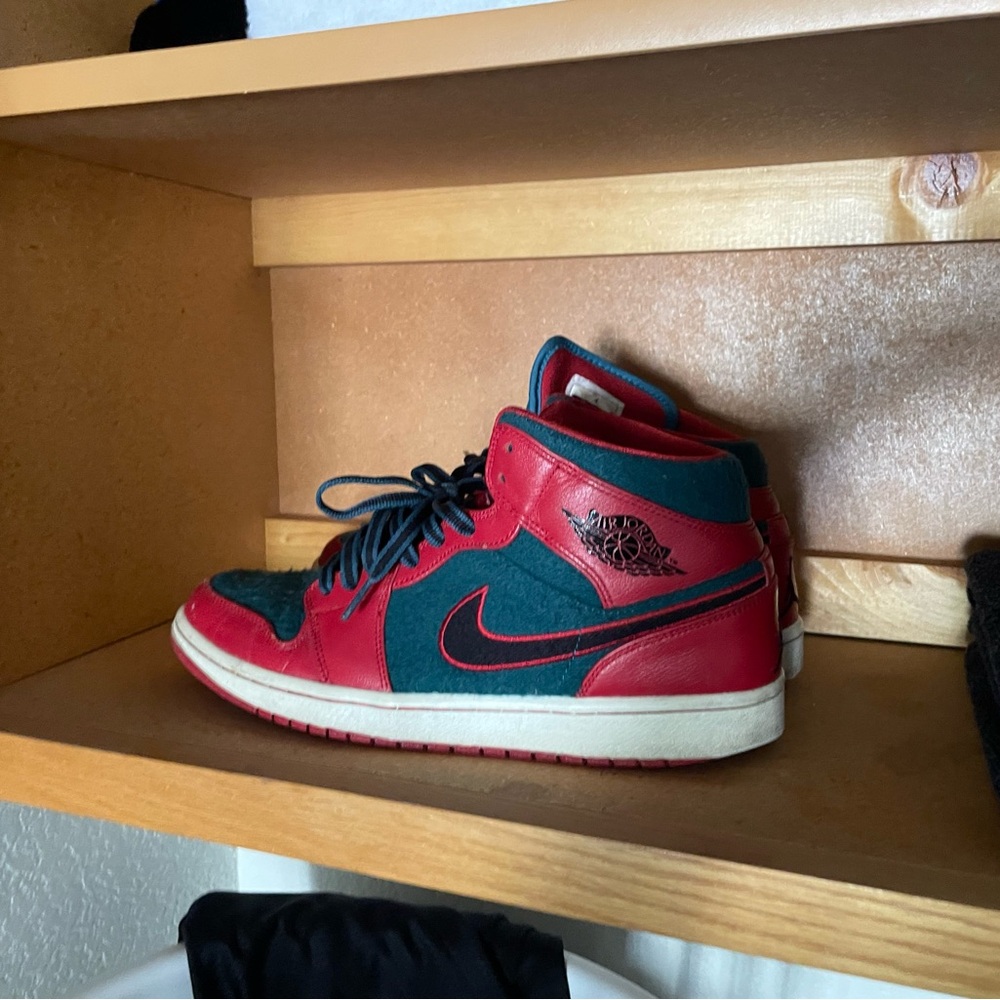 Nike Air Jordan Red and Teal High Tops